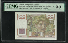 Charger l&#39;image dans la galerie, France : 100 Francs Paysan (15-7-1948) ; PMG : About Unc 55
