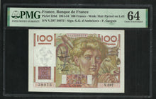 Charger l&#39;image dans la galerie, France : 100 Francs Paysan (1-4-1954) ; PMG : Choice Unc 64

