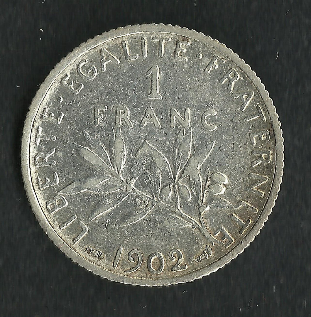 1 Franc Semeuse Argent 1902 (Ref14)