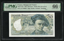 Charger l&#39;image dans la galerie, France : 50 Francs Quentin De la Tour 1987 ; PMG : Gem UNC 66 ; EPQ
