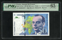 Charger l&#39;image dans la galerie, France : 50 Francs Saint Exupéry 1999 ; PMG : Gem UNC 65 ; EPQ
