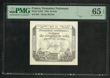 Charger l&#39;image dans la galerie, France : 50 Sols 1793 ; Pick A70b ; PMG : Gem UNC 65 ; EPQ (Ref 210)
