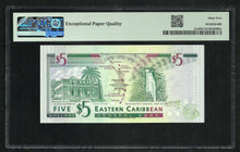 Charger l&#39;image dans la galerie, East Caribbean / Antigua : 5 Dollars 1994 P31a ; PMG : Gem UNC 65 ; EPQ
