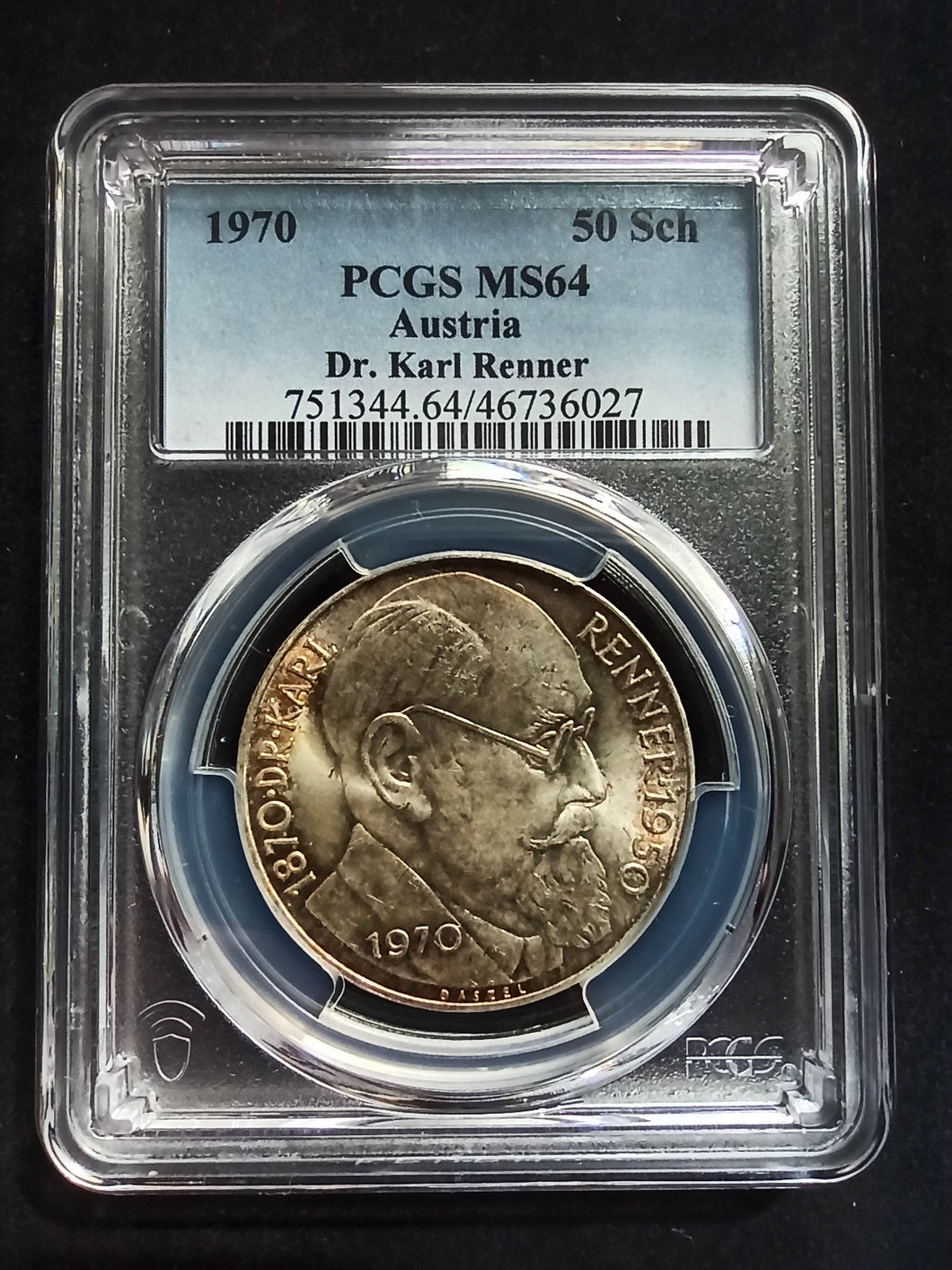 Austria : 50 Shillings 1970 Silver ; PCGS : MS 64