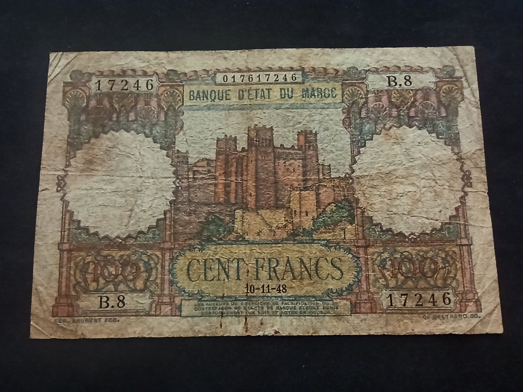 Maroc : 100 Francs 1948 (Ref 252)