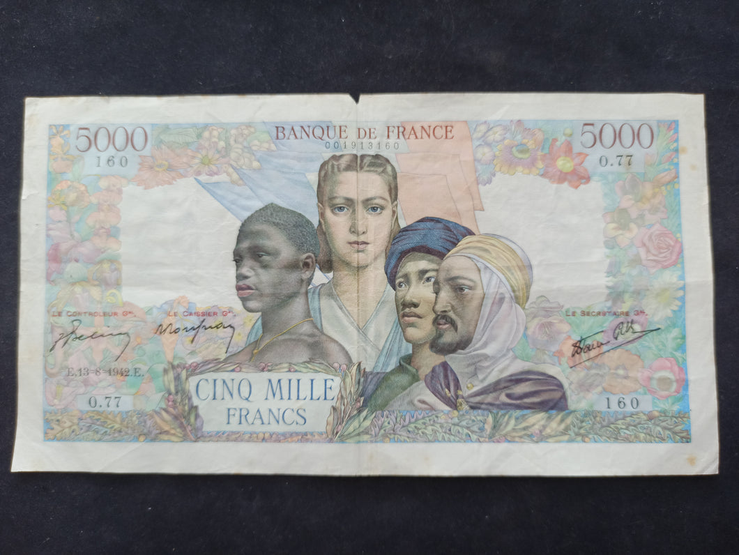 5000 Francs Empire (13-8-1942) (Ref 277)