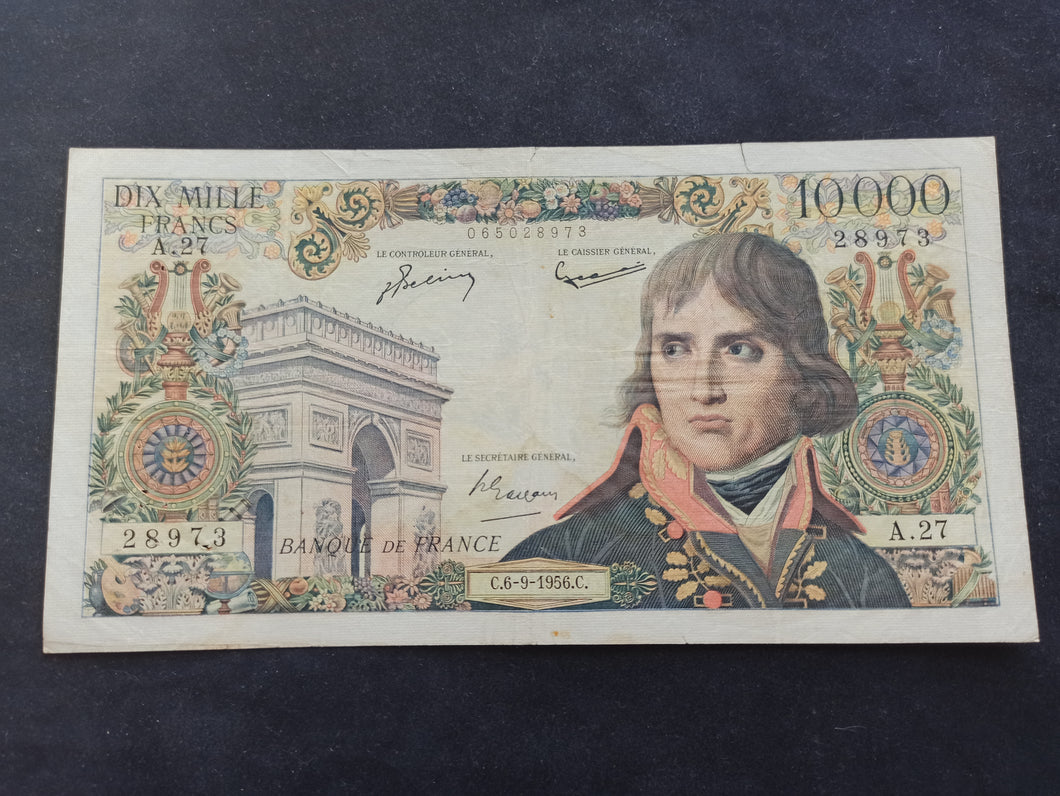 10000 Francs Bonaparte (6-9-1956) (Ref 295)