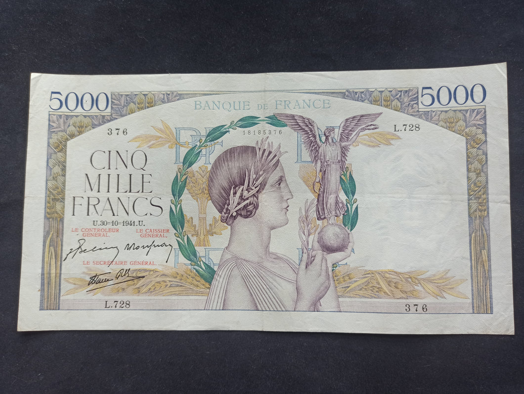 5000 Francs Victoire (30-10-1941) (Ref 349)