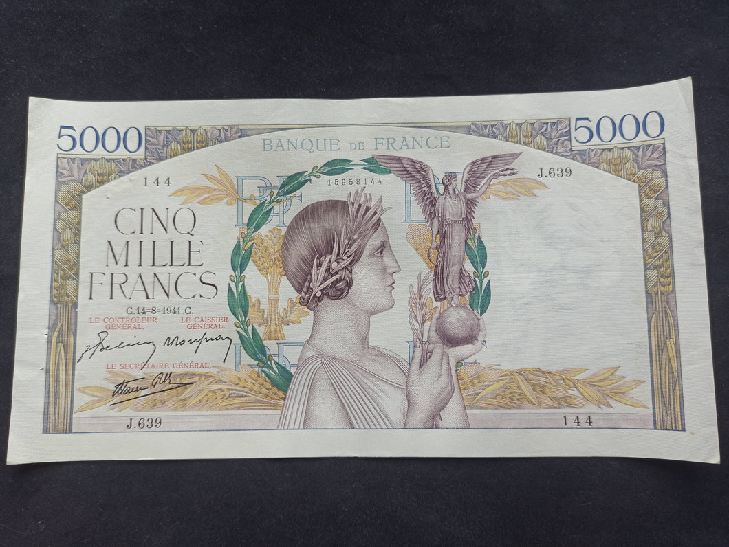 5000 Francs Victoire (14-8-1941) (Ref 352)