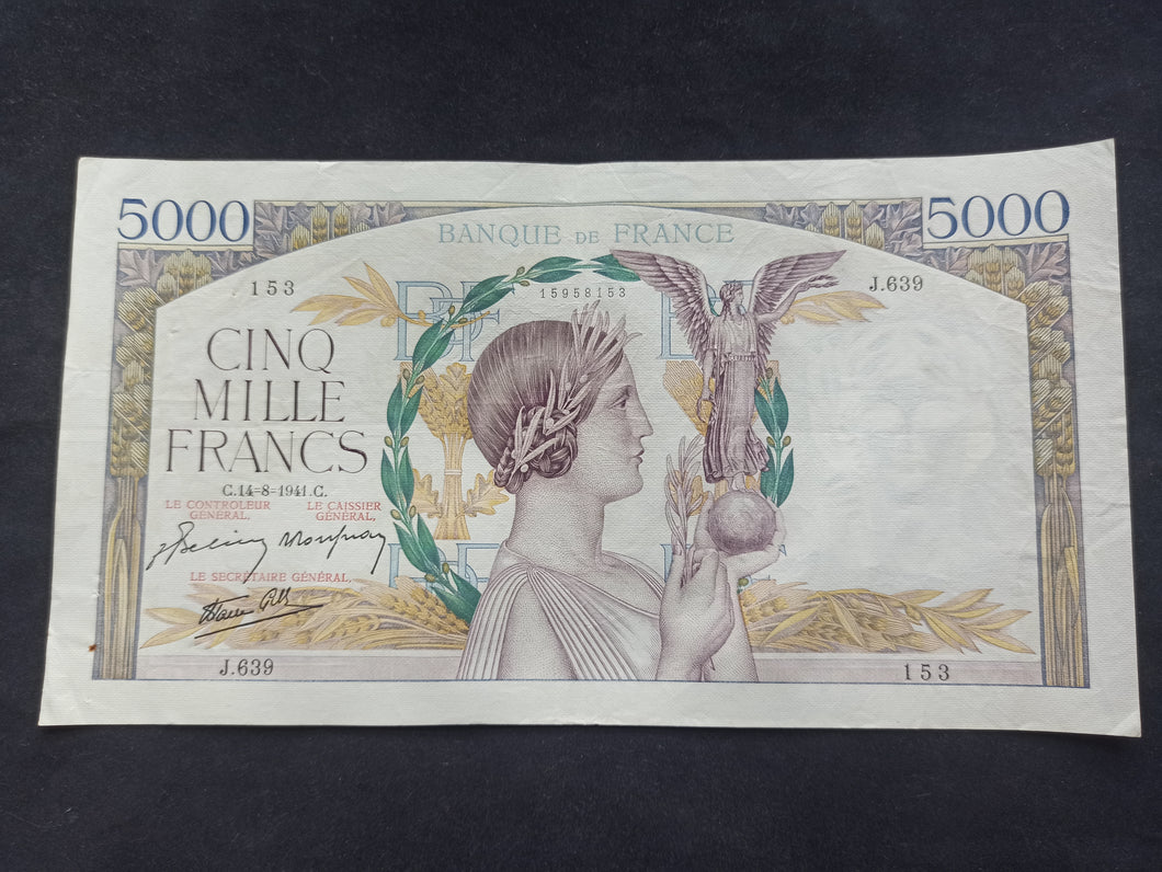 5000 Francs Victoire (14-8-1941) (Ref 353)