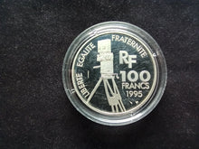 Charger l&#39;image dans la galerie, 100 Francs 1995 Argent BE France : Centenaire du Cinéma : Charlie Chaplin ESSAI
