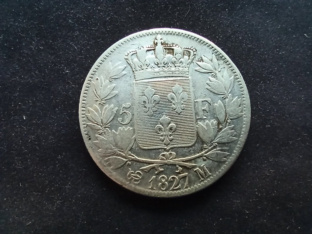 5 Francs Argent Charles X 1828 M (Ref 452)