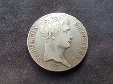 Charger l&#39;image dans la galerie, 5 Francs Argent Napoléon Premier Empereur Tête Nue 1807 L (Ref 449)
