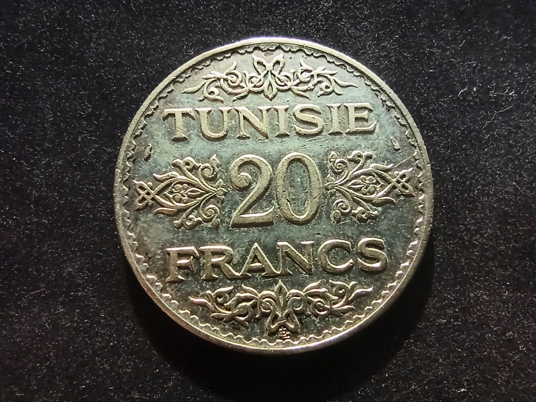 Tunisie : 20 Francs (1353) 1934 Argent (Ref 493)