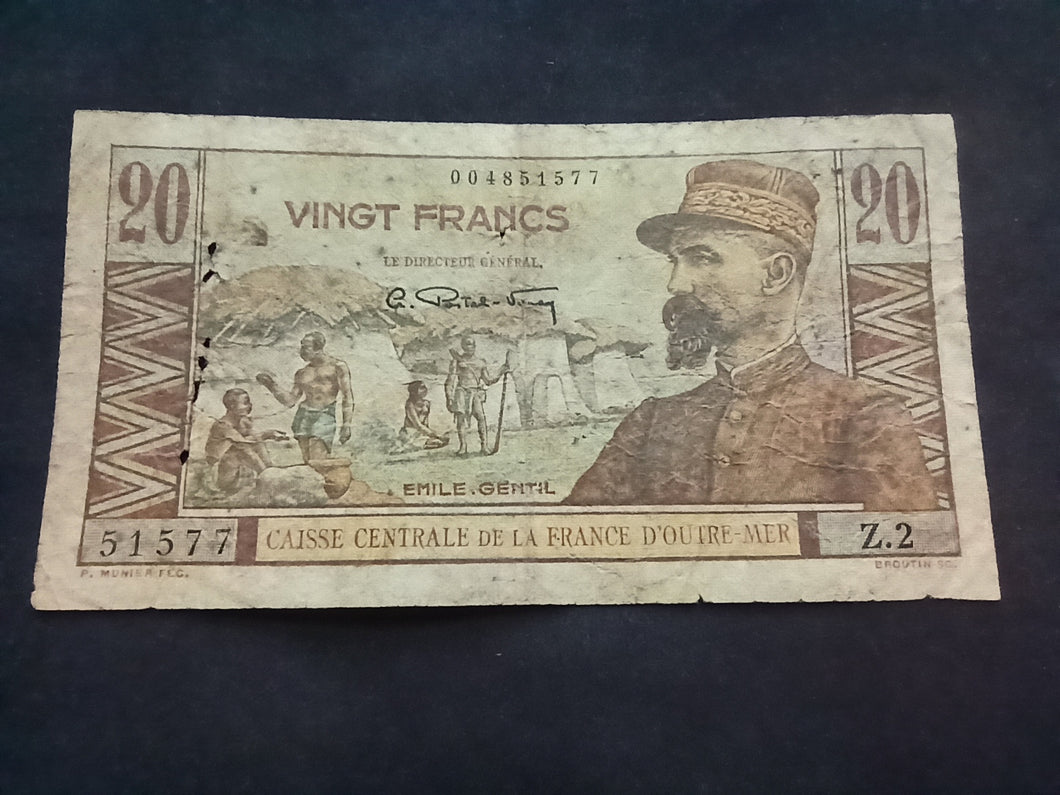 Outre Mer : 20 Francs Emile Gentil 1946 (Ref 521)