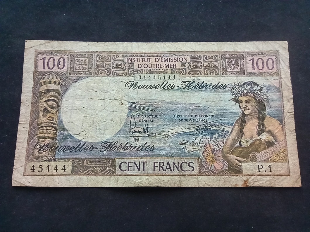 Nouvelles Hébrides : 100 Francs 1975 (Ref 526)