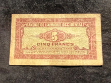 Charger l&#39;image dans la galerie, Afrique Occidentale : 5 Francs 1942 (Ref 598)
