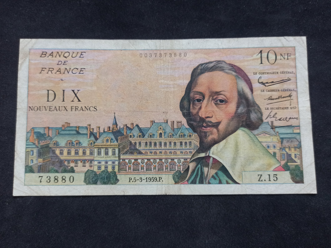 10 NF Nouveaux Francs Richelieu (5-3-1959) (Ref 669)