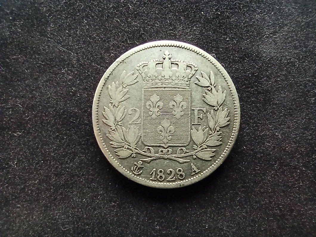 2 Francs Charles X Argent 1828 A (Ref 676)