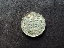 Charger l&#39;image dans la galerie, Ceylon : 25 Cents 1913 Argent ; Qualité (Ref 728)
