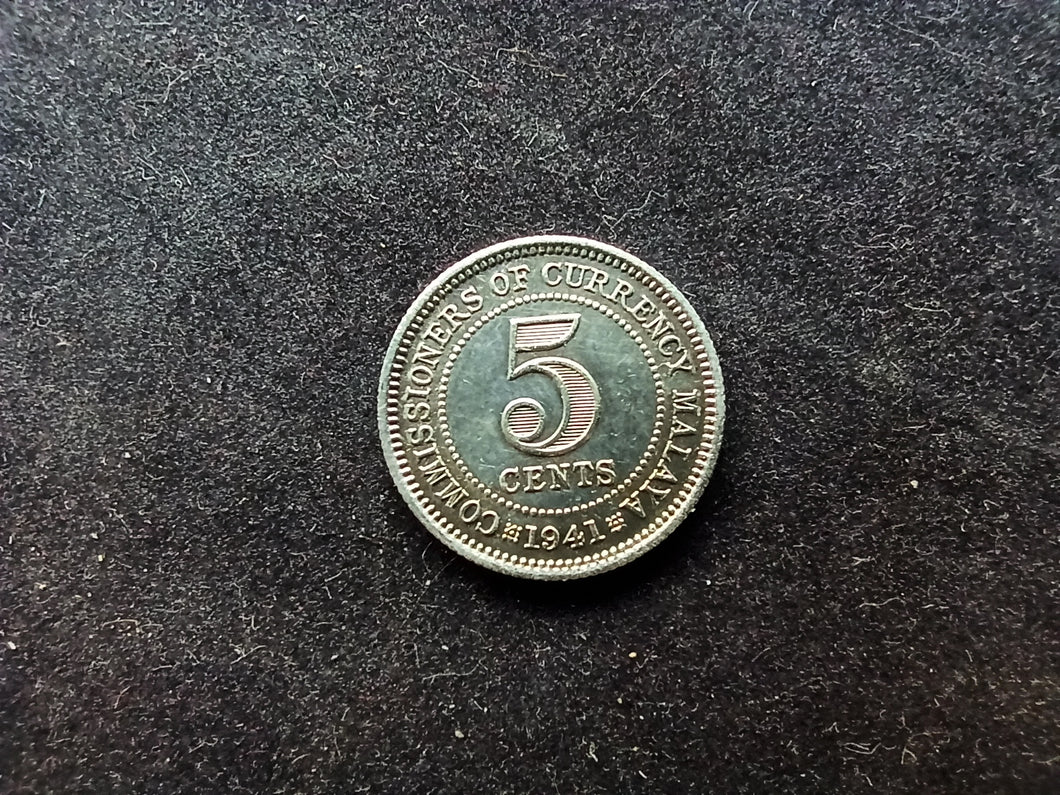 Malaya : 5 Cents 1941 Argent (Ref 810)