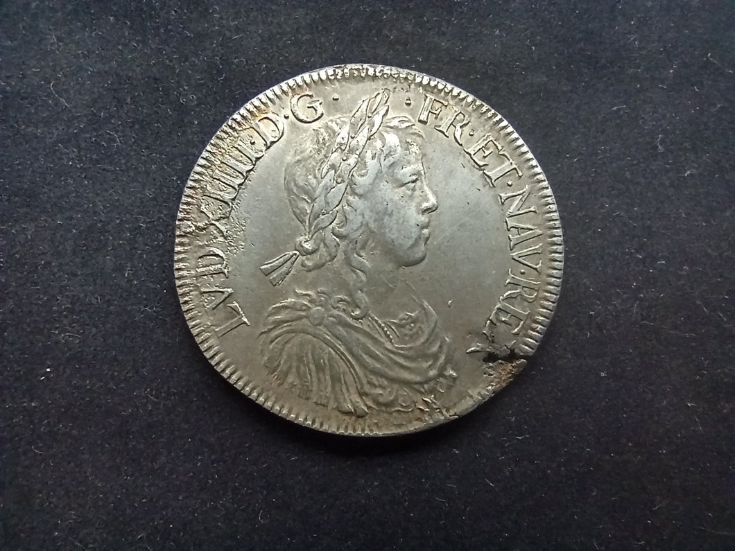 Ecu Argent Louis XIV 1647 B (Ref 1140)