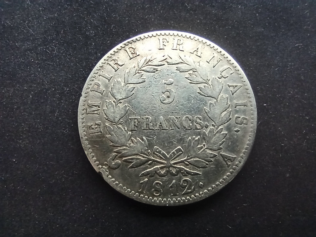 5 Francs Argent Napoleon Premier 1812 A (Ref 1142)