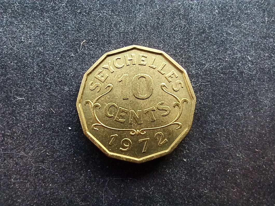 Seychelles : 10 Cents 1972 UNC (Ref 1202)