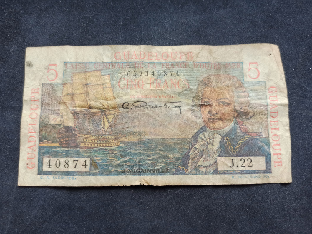 Guadeloupe : 5 Francs 1947 Bougainville (Ref 1344)