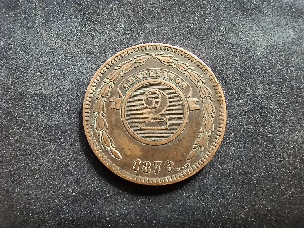 Paraguay : 2 Centavos 1870 (Ref 1402)