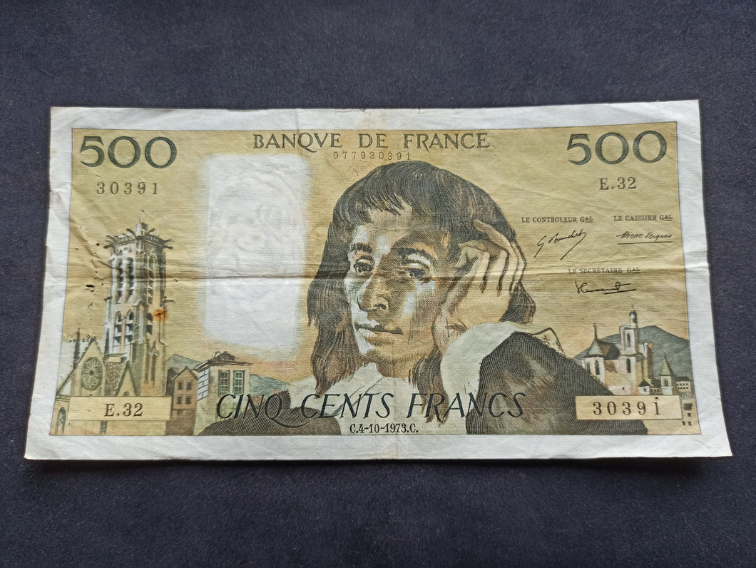 500 Francs Pascal (4-10-1973) (Ref 1439)