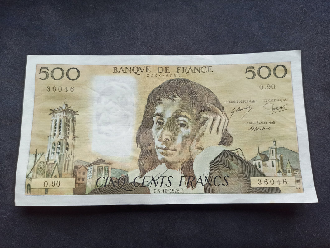 500 Francs Pascal (5-10-1978) (Ref 1445)