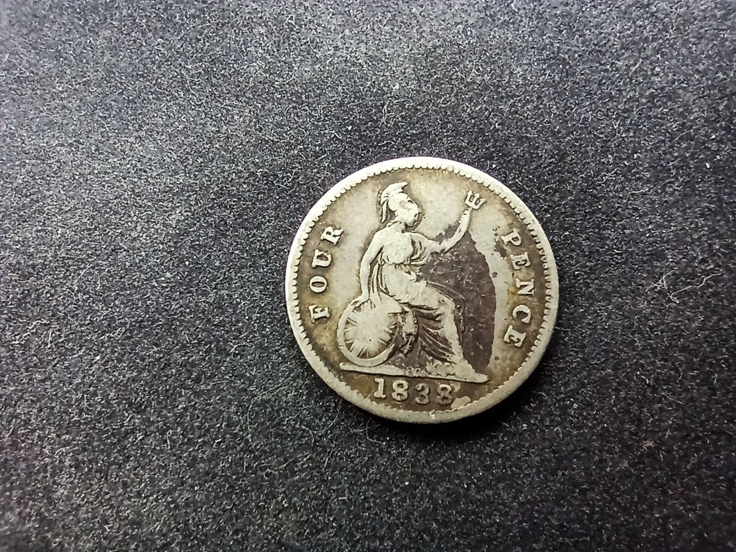 Royaume-Uni : 4 Pence Argent 1838 (Ref 1522)
