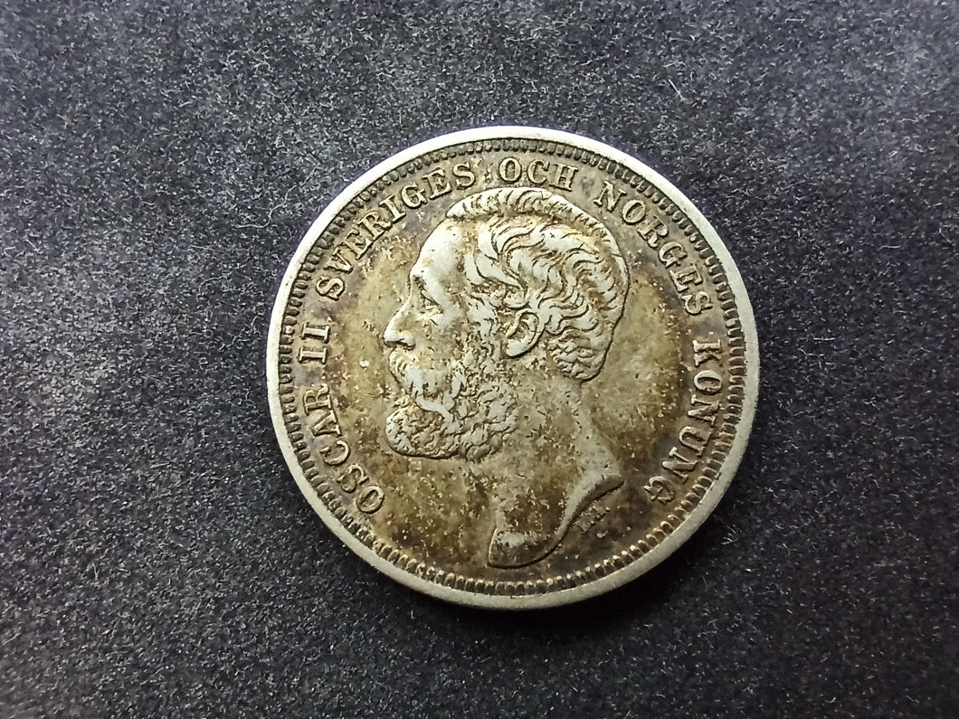 Suède : 1 krona Argent 1880 (Ref 1530)