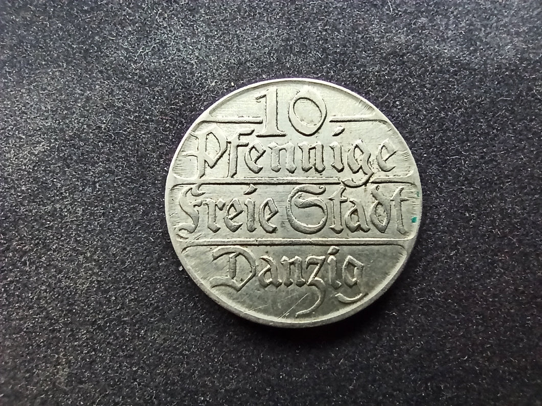 Pologne : Danzig : 10 pfennig 1923 (Ref 1538)