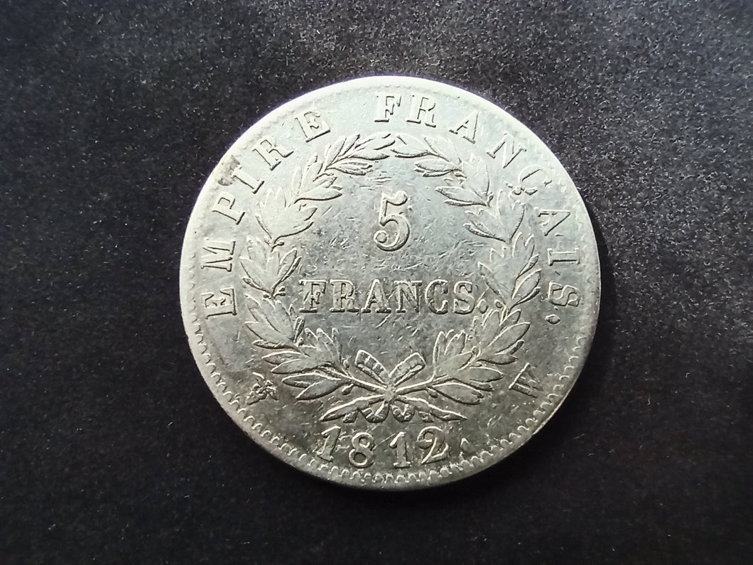 5 Francs Argent Napoléon 1812 W (Ref 1562)