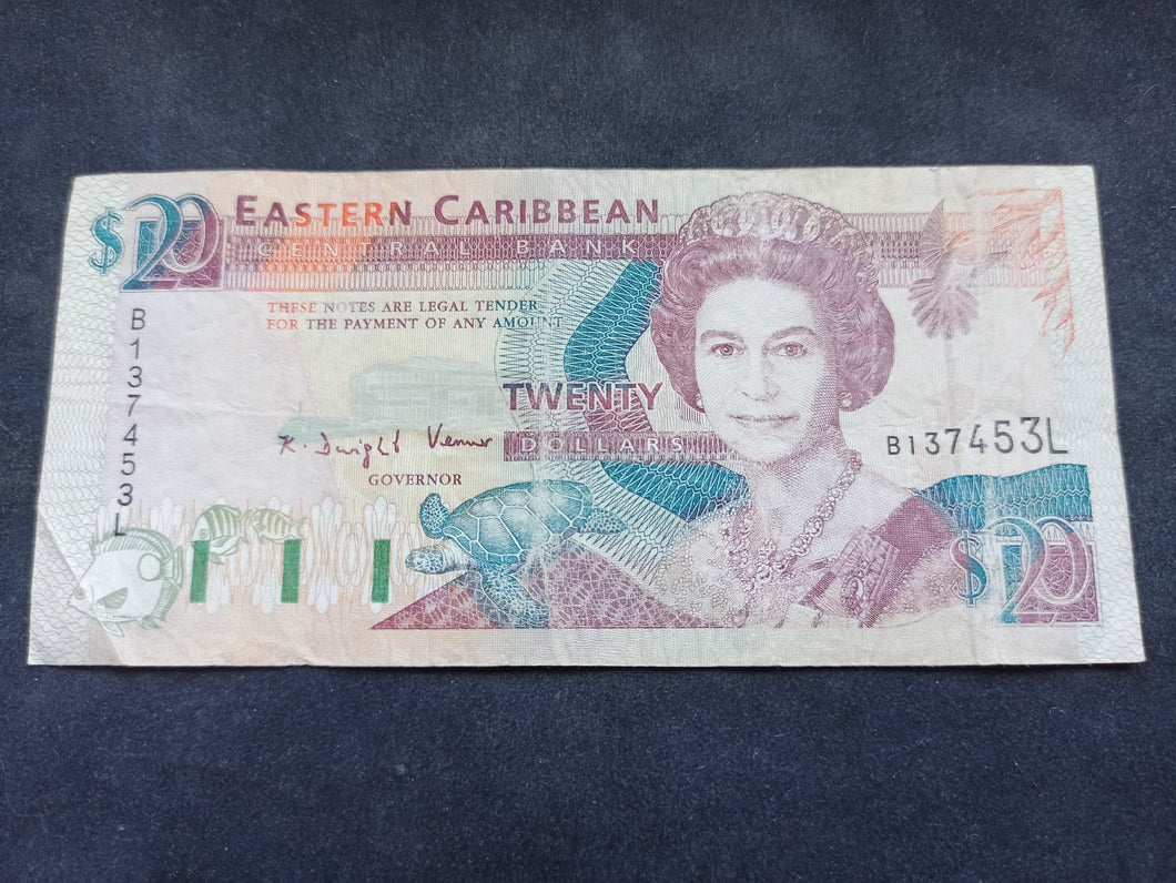 Eastern Caribbean : Sainte Lucie : 20 Dollars 1993 (Ref 1824)