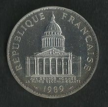 Charger l&#39;image dans la galerie, 100 Francs Panthéon Argent 1989 issu coffret FDC
