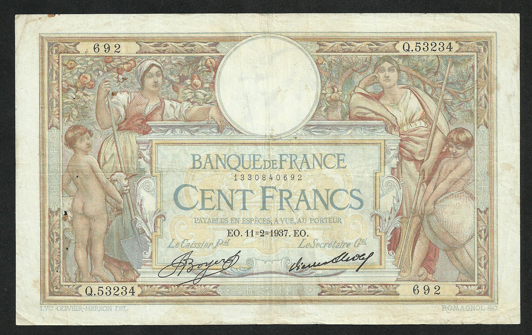 100 Francs Merson (11-2-1937)