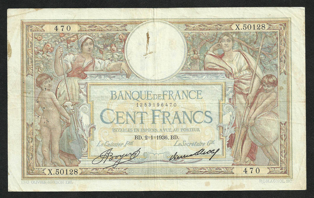 100 Francs Merson (2-1-1936)