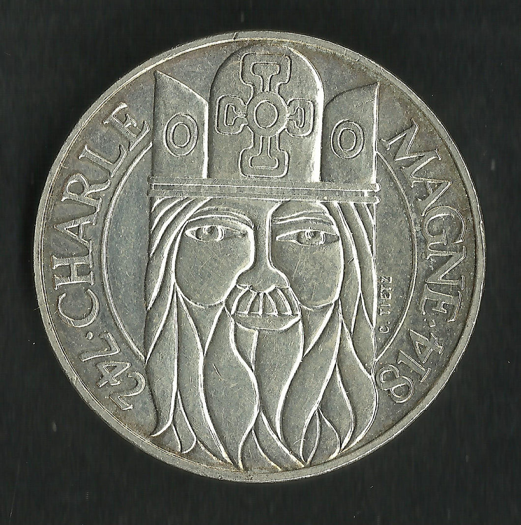 100 Francs Argent Commémorative 1990 Charlemagne