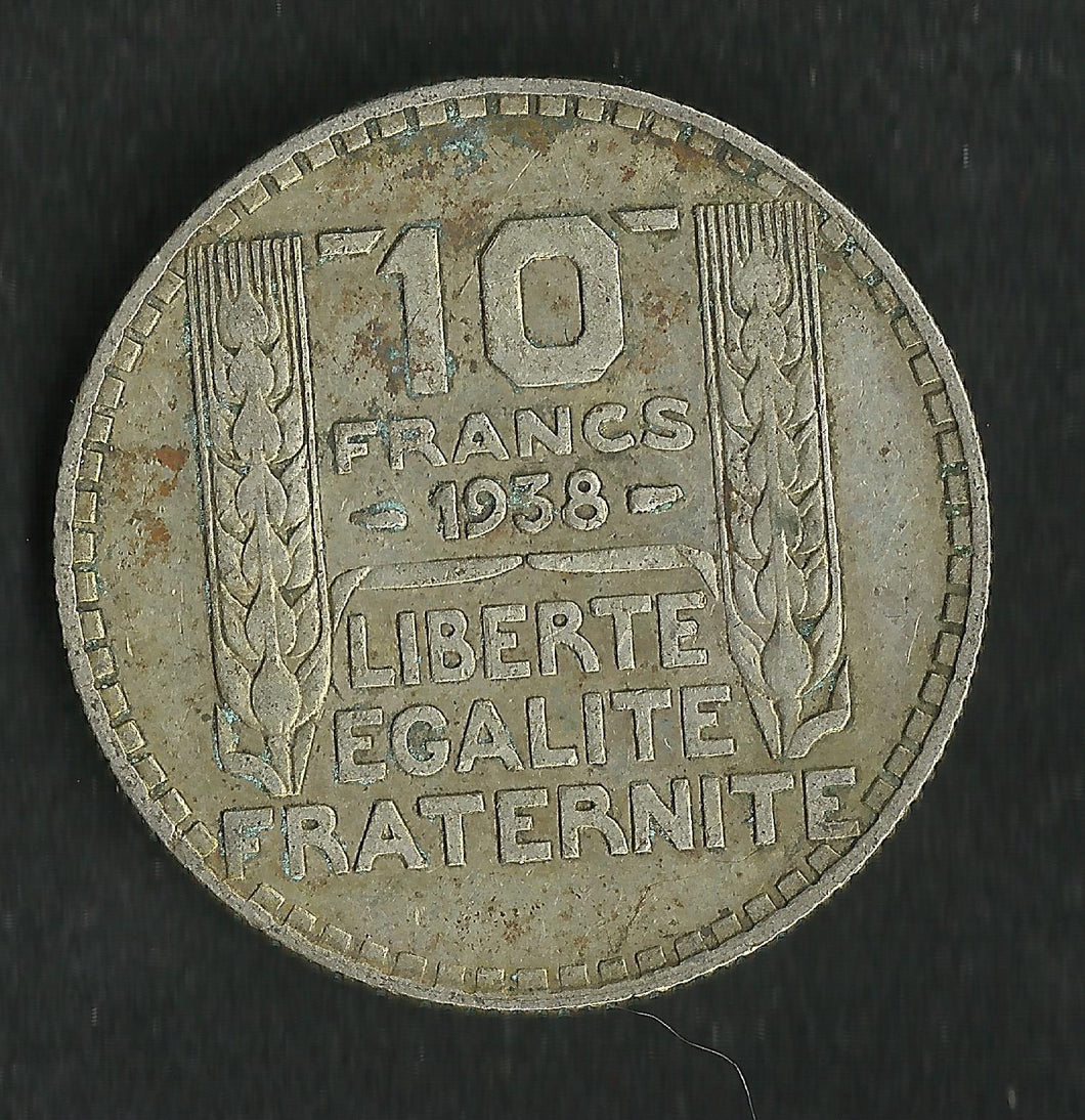 10 Francs Turin Argent 1938