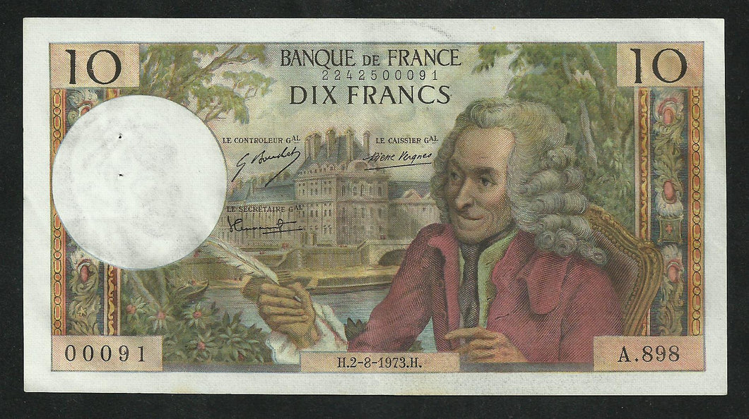 10 Francs Voltaire (2-8-1973)