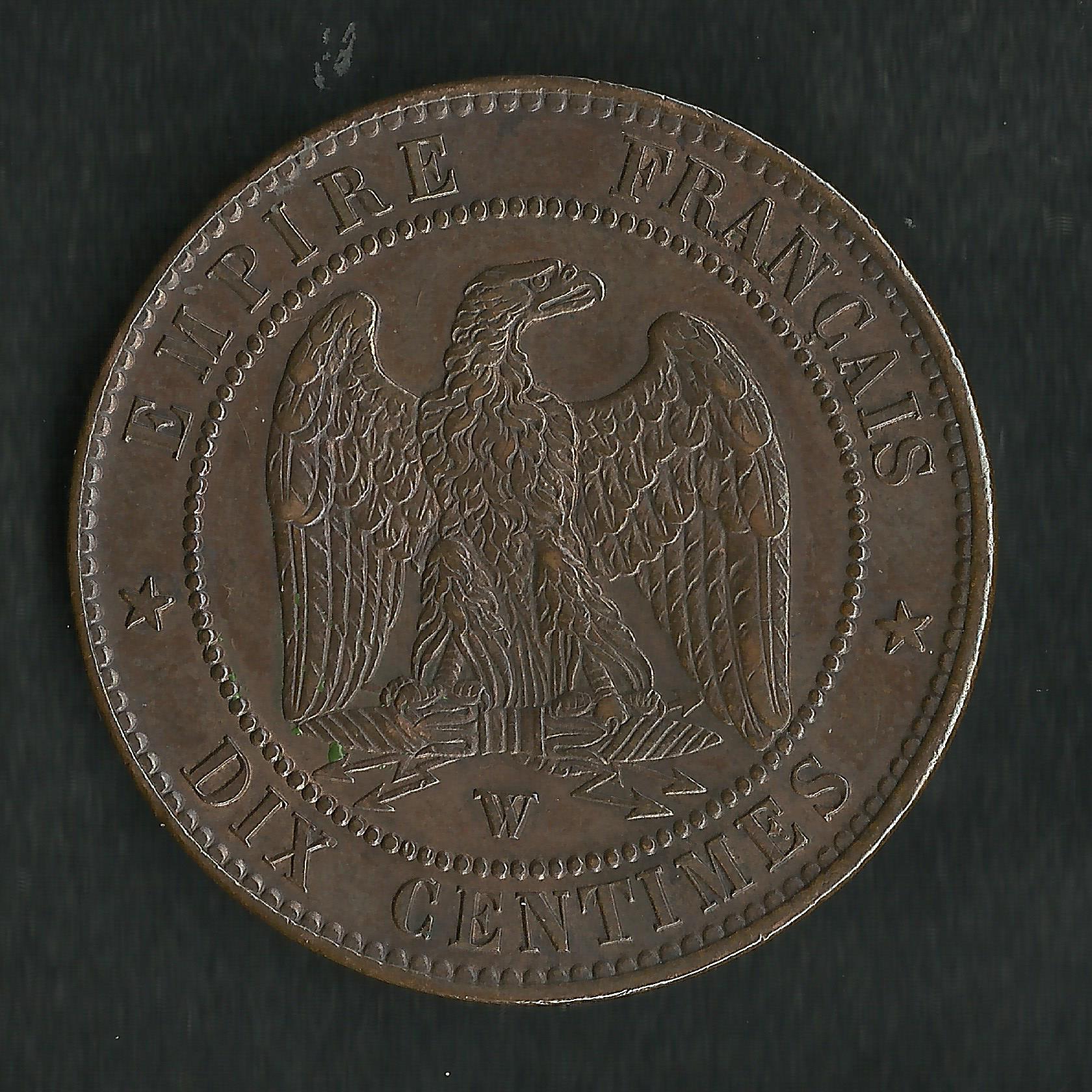 Pièce 1 Franc Argent Napoléon III Tête Nue 1856 D Lyon - Monnaie Ancienne F.214/9