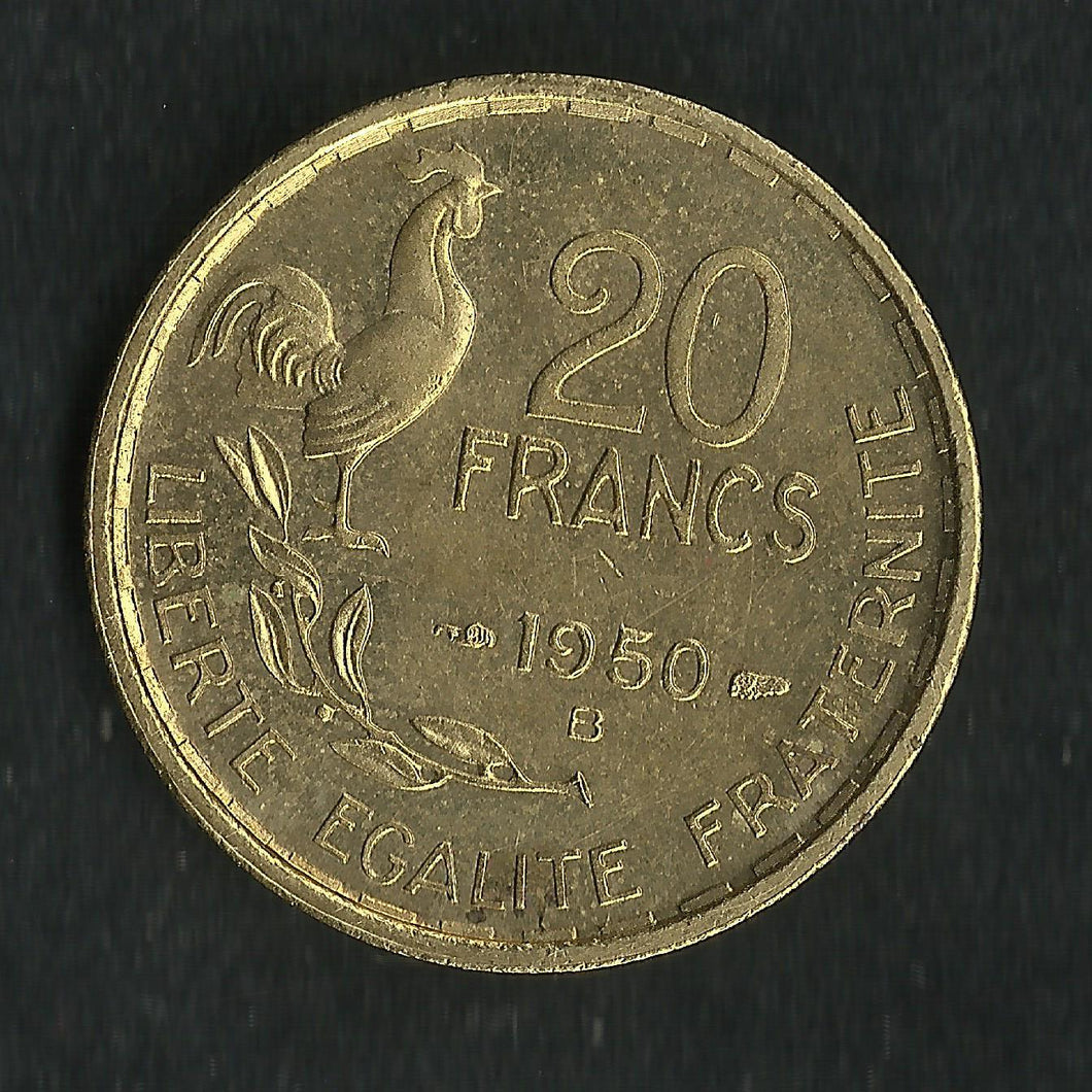 20 Francs 1950 B ; 4 Faucilles Georges Guiraud ; Qualité
