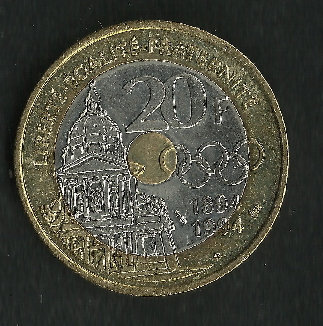 20 Francs Pierre de Coubertin 1994 ; SPL