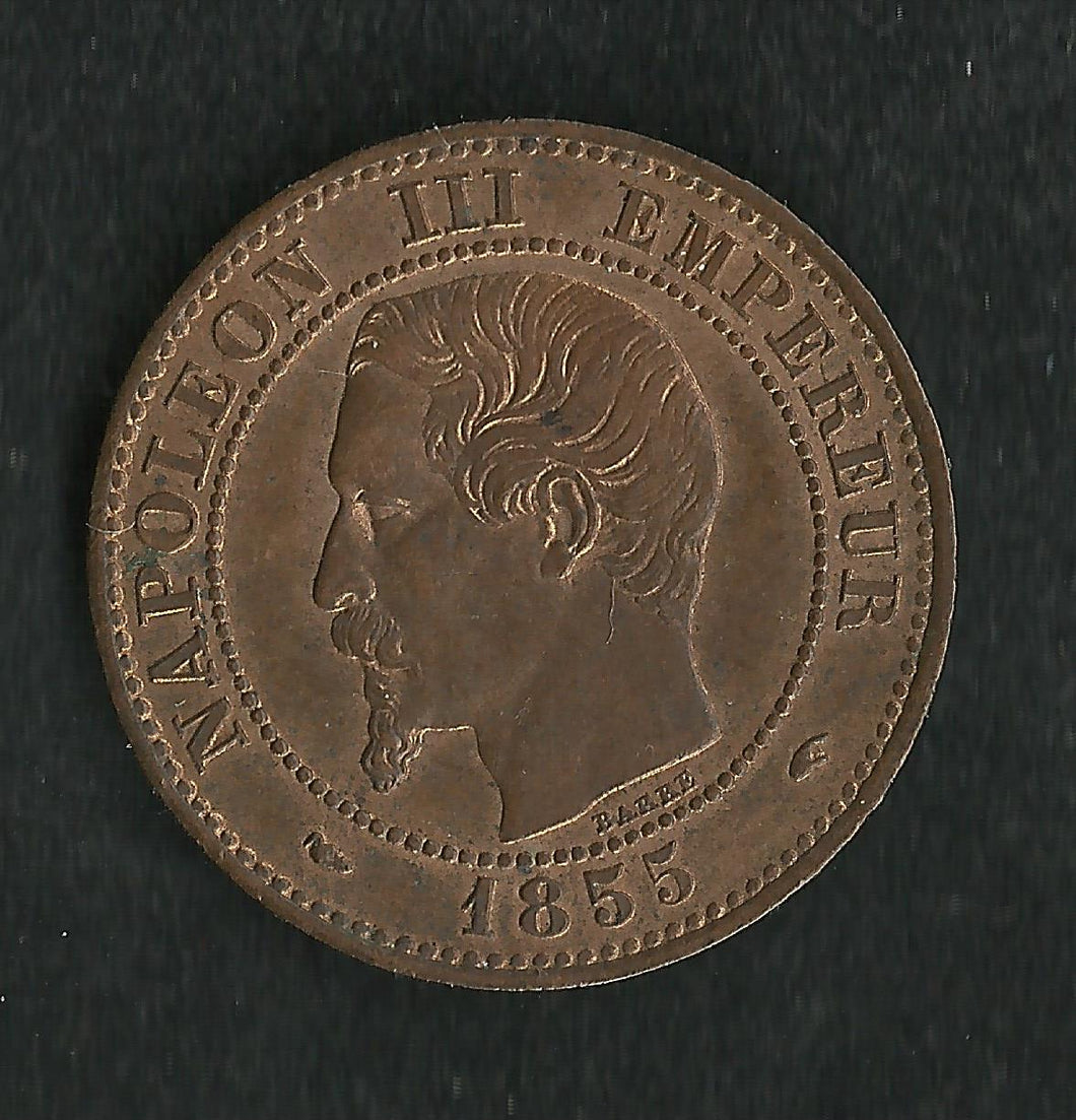2 centimes Napoleon III 1855 A Chien ; Qualité