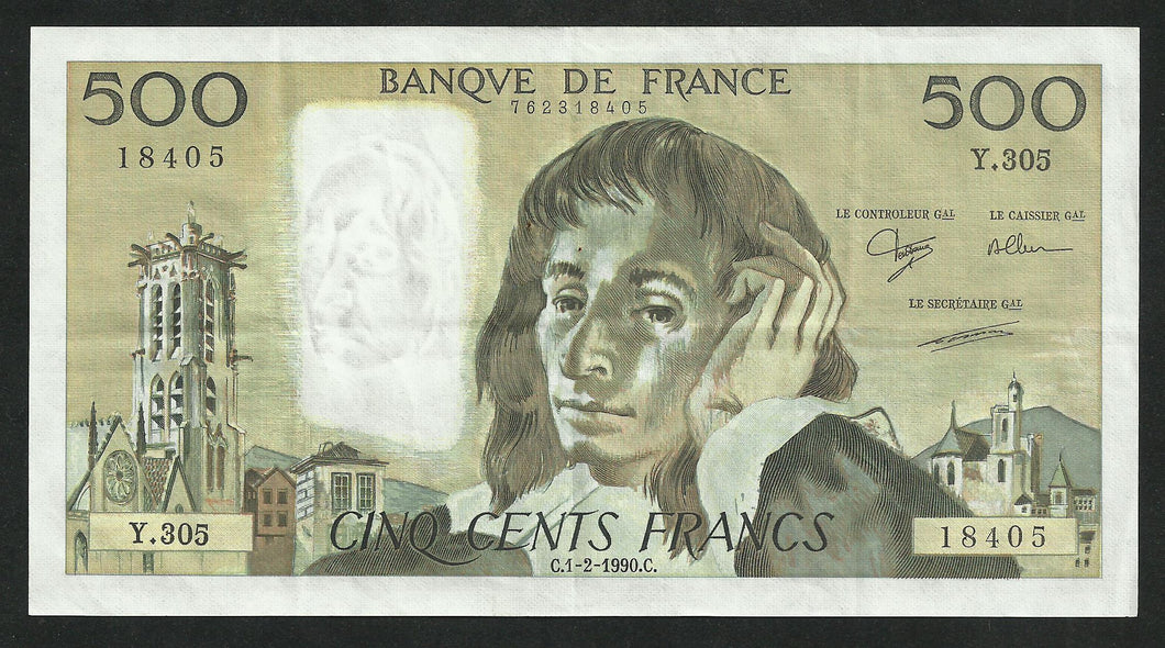 500 Francs Pascal (1-2-1990)