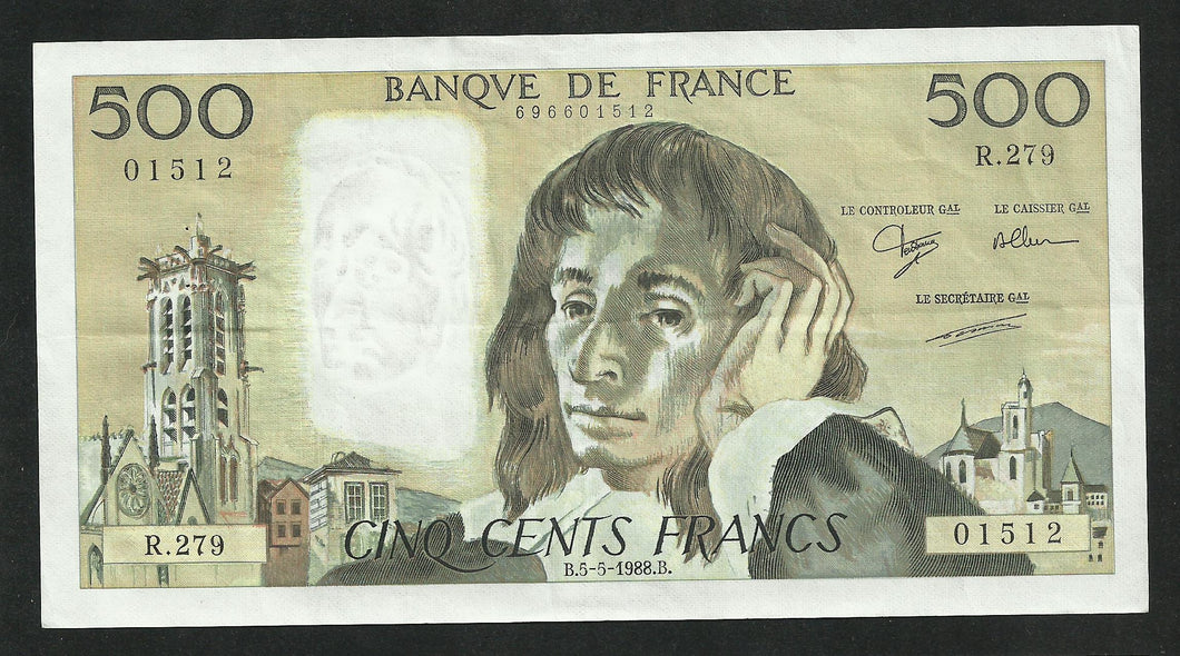 500 Francs Pascal (5-5-1988)