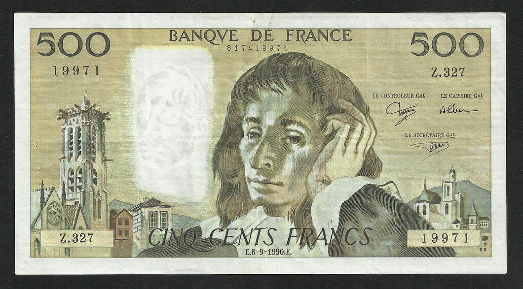 500 Francs Pascal (6-9-1990)